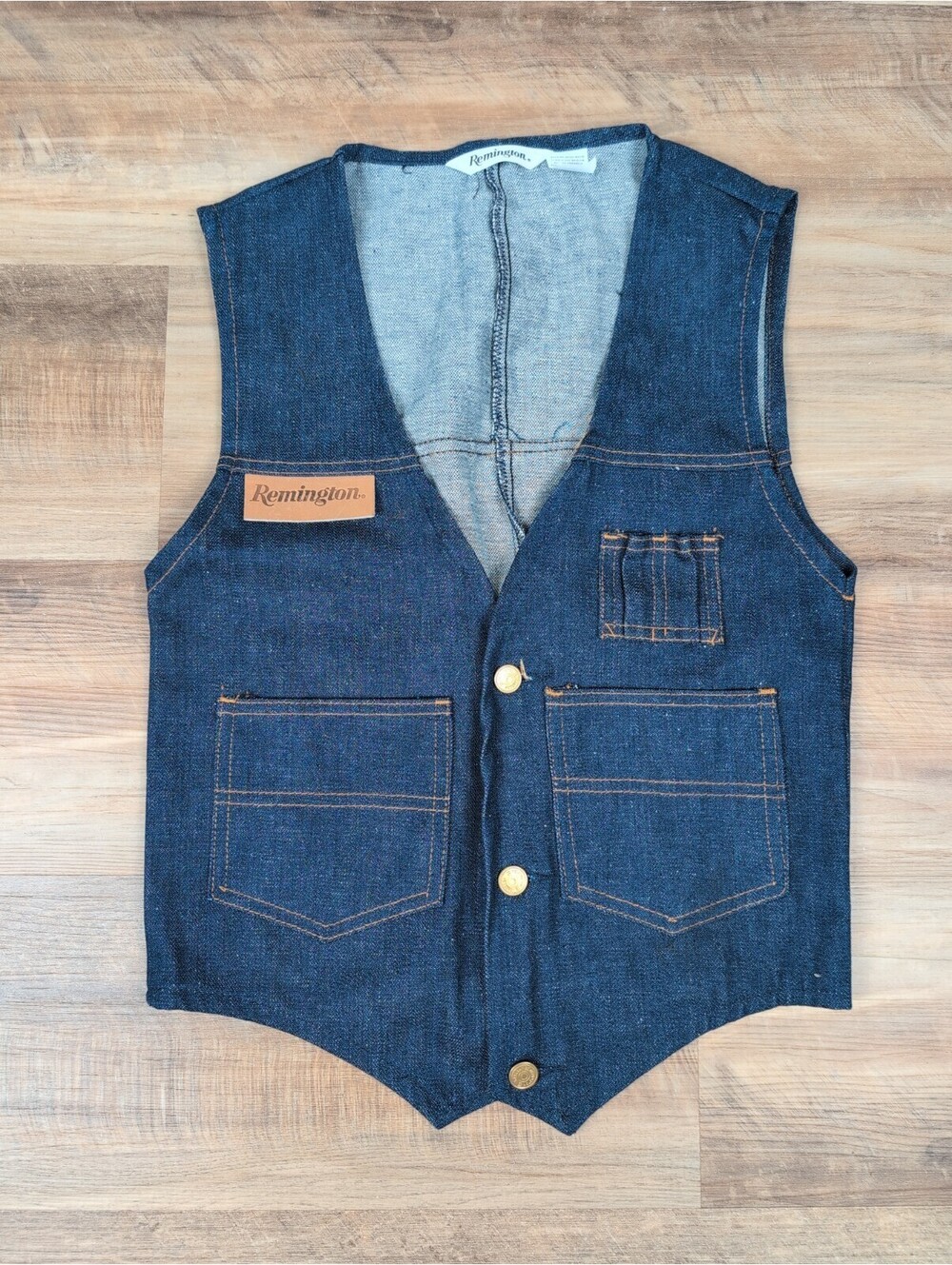 Vintage Remington Arms Denim Vest Mens XS  80s 90s Hunting Western
